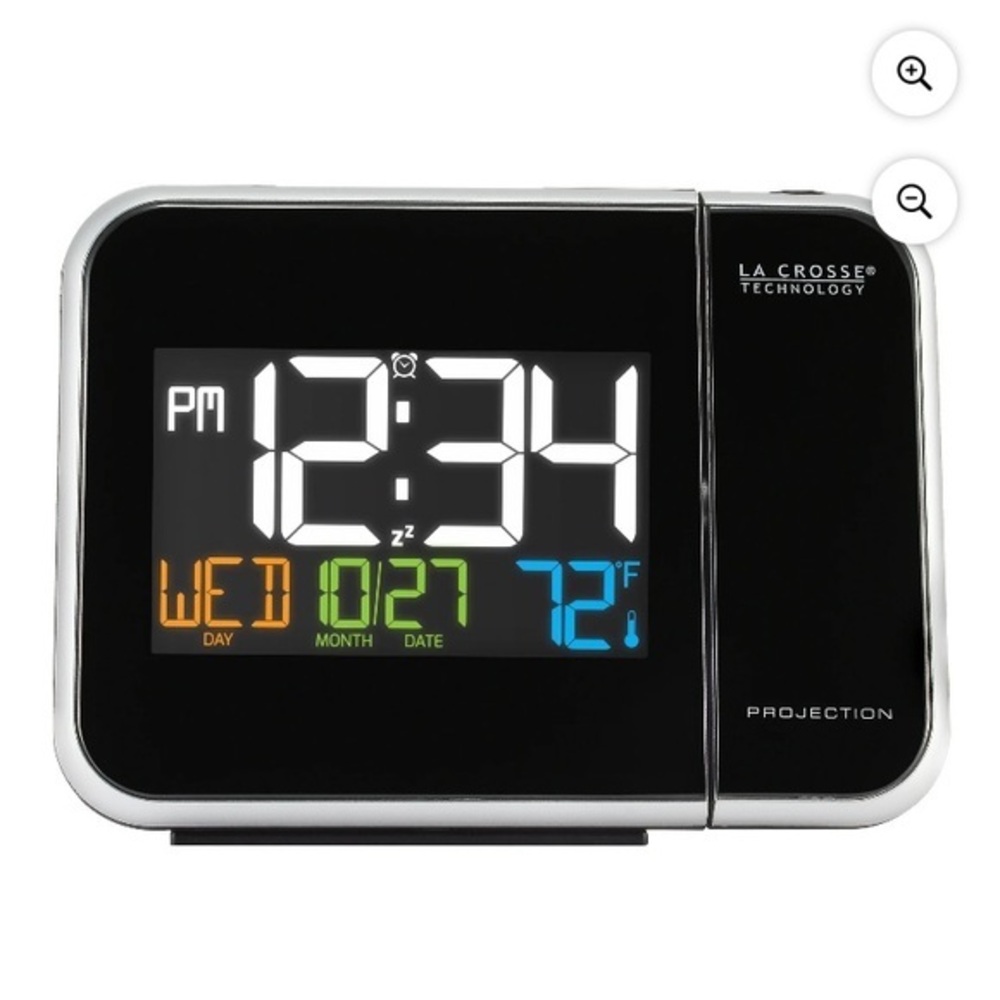 Black and Silver LED Digital Clock with Multi-Color Display